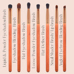 Vegan Makeup Brushes Eye Set- Glamour. Sustainable Wood & Bronze Makeup Brushes Hurtig Lane