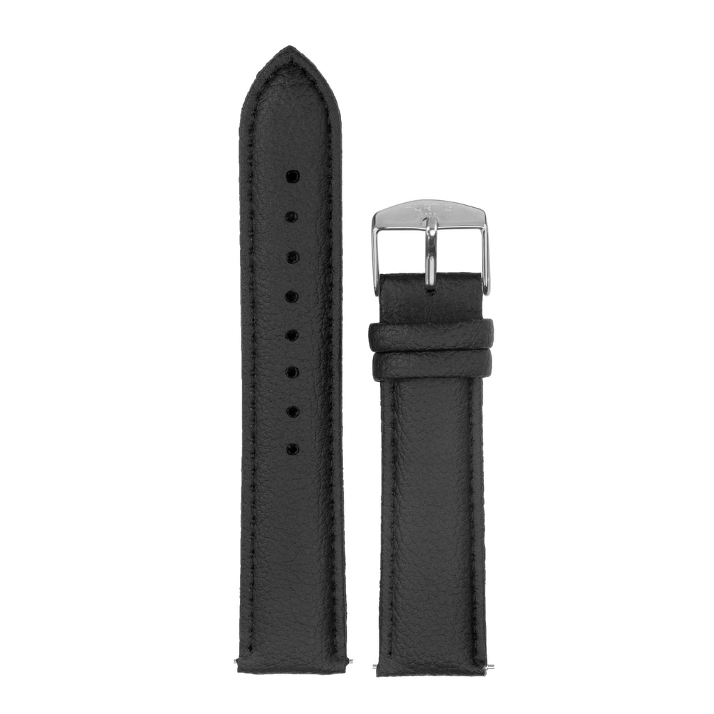 Black and Silver Cactus Leather Strap watch strap Hurtig Lane Vegan Watches