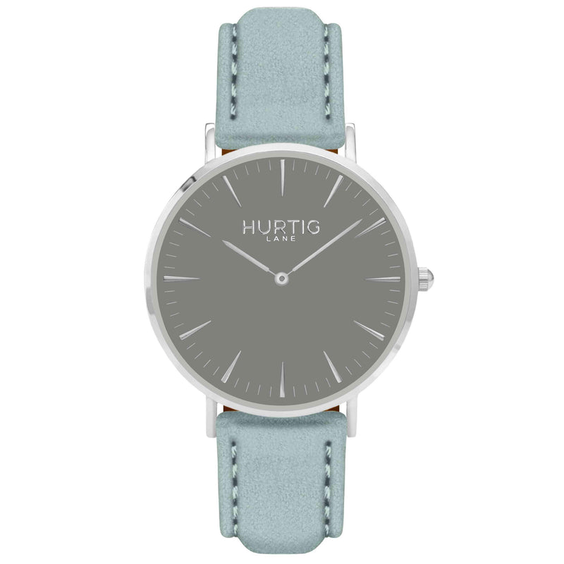 Hymnal Vegan Suede Watch Silver, Grey & Mustard - Hurtig Lane - sustainable- vegan-ethical- cruelty free