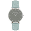 Hymnal Vegan Suede Watch Silver, Grey & Berry - Hurtig Lane - sustainable- vegan-ethical- cruelty free