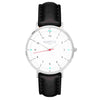 hurtig lane vegan leather watch silver, white and black. Vegane uhren