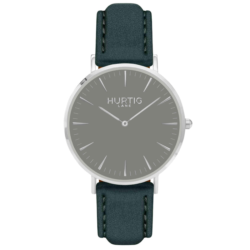 Hymnal Vegan Suede Watch Silver, Grey & Mustard - Hurtig Lane - sustainable- vegan-ethical- cruelty free