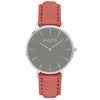 Hymnal Vegan Suede Watch Silver, Grey & Berry - Hurtig Lane - sustainable- vegan-ethical- cruelty free