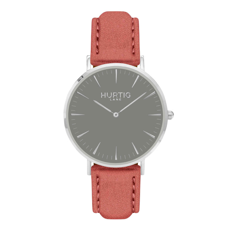 Hymnal Vegan Suede Watch Silver, Grey & Duck Egg - Hurtig Lane - sustainable- vegan-ethical- cruelty free