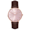 hurtig lane- Vegan leather watch Rose gold and dark brown - vegane uhren