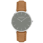 Hymnal Vegan Suede Watch Silver, Grey & Duck Egg - Hurtig Lane - sustainable- vegan-ethical- cruelty free