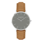 Hymnal Vegan Suede Watch Silver, Grey & Duck Egg - Hurtig Lane - sustainable- vegan-ethical- cruelty free