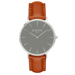 Mykonos Vegan Leather Watch Silver, Grey & Green Watch Hurtig Lane Vegan Watches