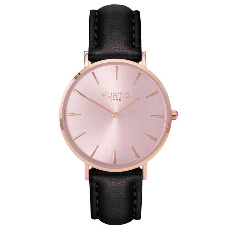 Mykonos Vegan Leather Watch All Rose & Cherry Red Watch Hurtig Lane Vegan Watches