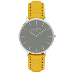 Hymnal Vegan Suede Watch Silver, Grey & Duck Egg - Hurtig Lane - sustainable- vegan-ethical- cruelty free