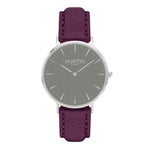 Hymnal Vegan Suede Watch Silver, Grey & Duck Egg - Hurtig Lane - sustainable- vegan-ethical- cruelty free