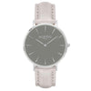 Mykonos Vegan Leather Watch Silver, Grey & Chestnut Watch Hurtig Lane Vegan Watches