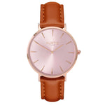 Mykonos Vegan Leather All Rose & Chestnut Watch Hurtig Lane Vegan Watches