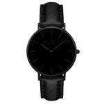 Mykonos Vegan Leather Watch All Black & Coral Watch Hurtig Lane Vegan Watches