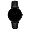 Mykonos Vegan Leather Watch All Black & Mint Watch Hurtig Lane Vegan Watches