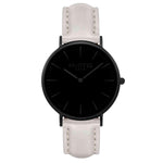 Mykonos Vegan Leather Watch All Black & Grey Watch Hurtig Lane Vegan Watches