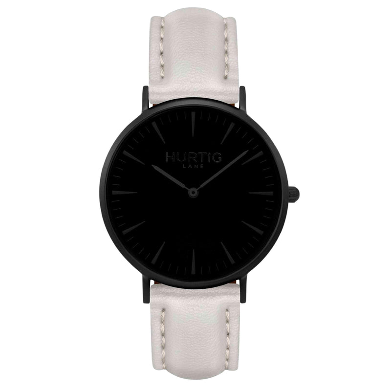 Mykonos Vegan Leather Watch All Black & Grey Watch Hurtig Lane Vegan Watches