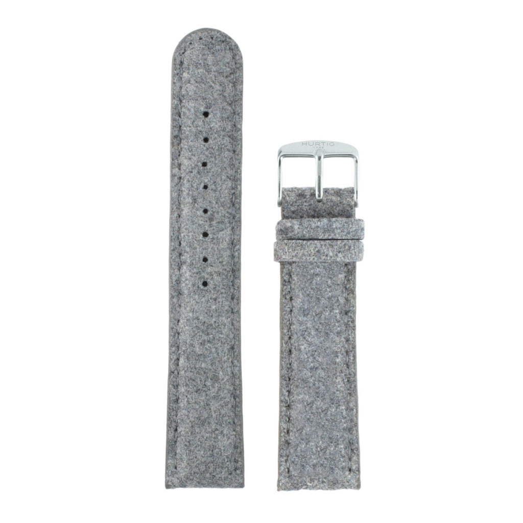 Hymnal Grey and Silver Vegan Tweed Strap - hurtig-lane-vegan-watches