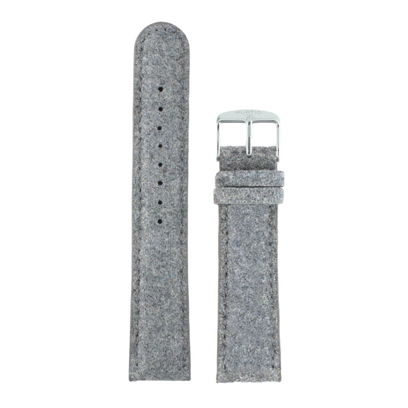 Hymnal Grey and Silver Vegan Tweed Strap - hurtig-lane-vegan-watches