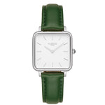 Neliö Square Vegan Leather Silver/White/Tan Watch Hurtig Lane Vegan Watches