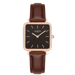 Neliö Square Vegan Leather Rose Gold/Black/Green Watch Hurtig Lane Vegan Watches