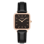 Neliö Square Vegan Leather Rose Gold/Black/Tan Watch Hurtig Lane Vegan Watches