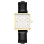 Neliö Square Vegan Leather Gold/White/Black Watch Hurtig Lane Vegan Watches