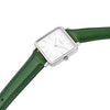 Neliö Square Vegan Leather Silver/White/Green Watch Hurtig Lane Vegan Watches