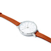 Amalfi Petite Vegan Leather Silver/White/Tan Watch Hurtig Lane Vegan Watches