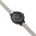 Amalfi Petite Stainless Steel Black/Black/Silver Watch Hurtig Lane Vegan Watches