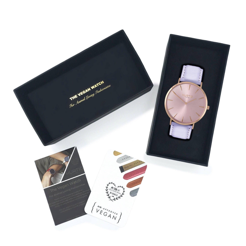 Mykonos Vegan Leather Watch All Rose & Lilac Watch Hurtig Lane Vegan Watches