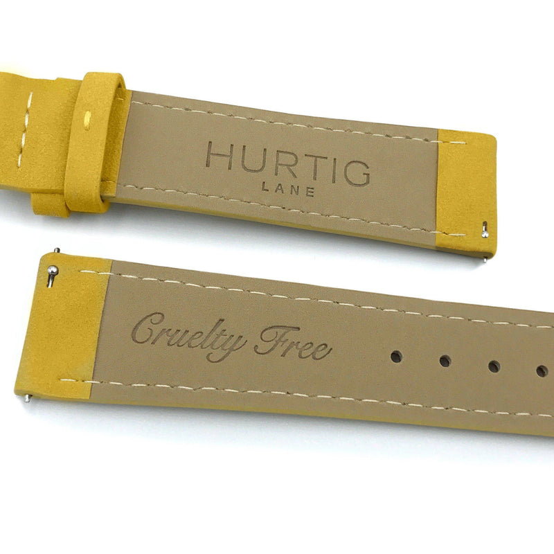 vegan suede yellow straps