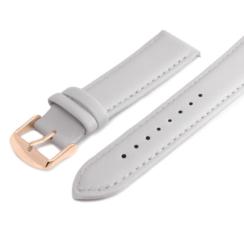 Grey and Rose Gold Vegan Leather Strap watch strap Hurtig Lane Vegan Watches