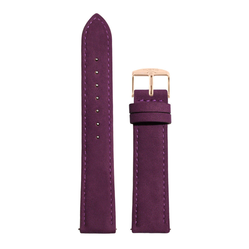 Berry and Rose Gold Vegan Suede Strap watch strap Hurtig Lane