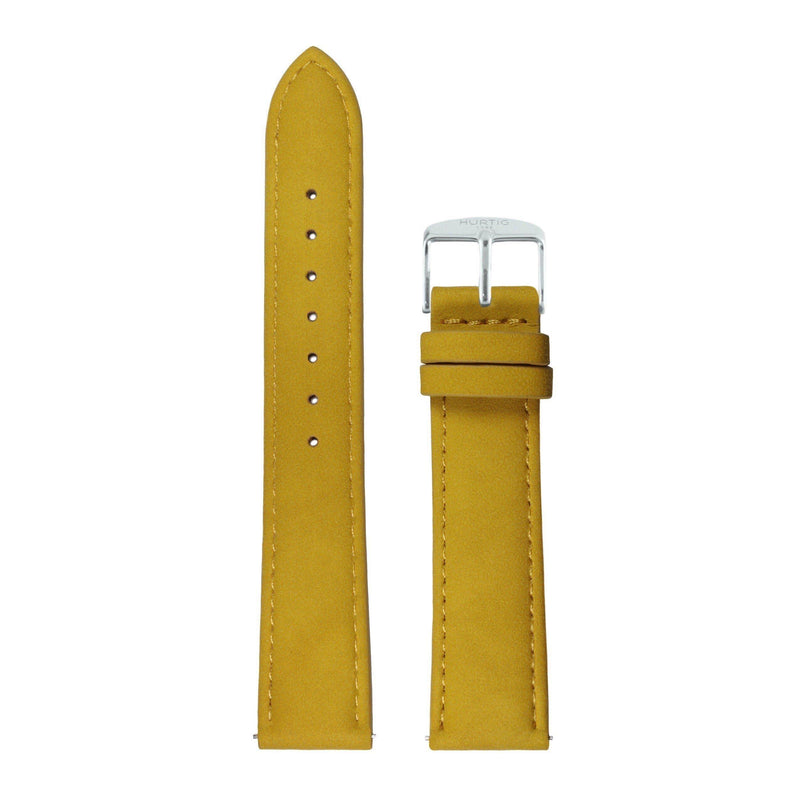 Mustard and Silver Vegan Suede Strap watch strap Hurtig Lane