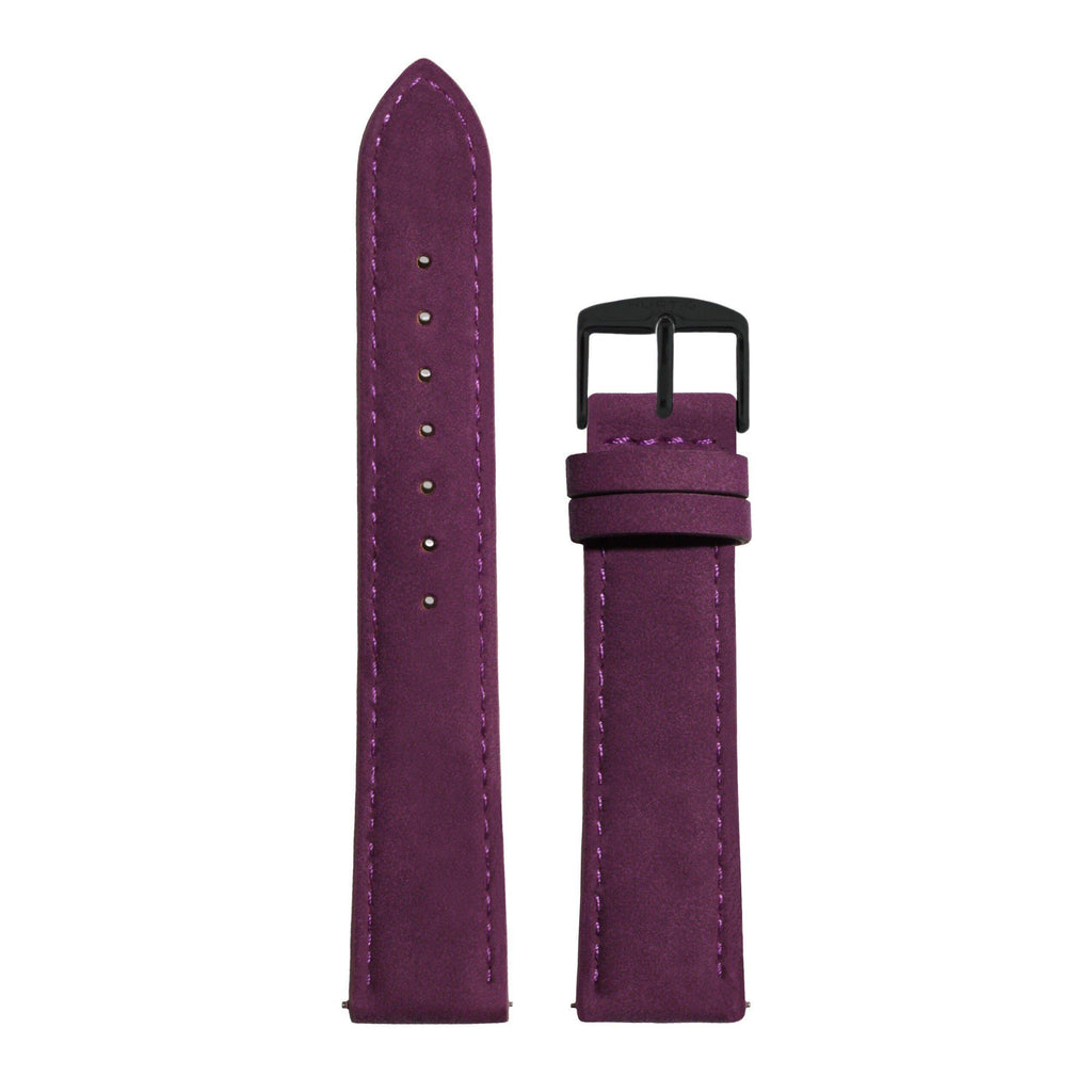 Hymnal Berry and Black Vegan Suede Strap - hurtig-lane-vegan-watches