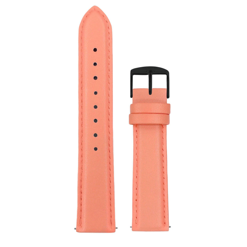 Coral and Black Vegan Leather Strap watch strap Hurtig Lane Vegan Watches