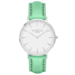 hurtig lane vegan watch silver, white and mint- vegane uhr