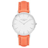 hurtig lane vegan watch silver, white and coral- vegane uhr