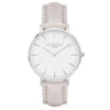 Vegan leather watch silver, white and grey- hurtig lane- vegane uhren