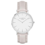 Vegan leather watch silver, white and grey- hurtig lane- vegane uhren