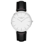 hurtig lane vegan watch silver, white and black- vegane uhr