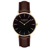 Mykonos Vegan Leather Watch Gold, Black and chestnut Watch Hurtig Lane Vegan Watches