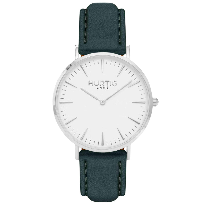 Hymnal Vegan Suede Watch Silver, White & Mustard - Hurtig Lane - sustainable- vegan-ethical- cruelty free