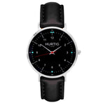 Moderno Vegan Leather Watch Silver, Black & Mint Watch Hurtig Lane Vegan Watches