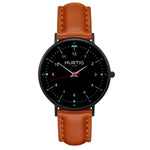 Moderna Vegan Leather Watch All Black & Chestnut Watch Hurtig Lane Vegan Watches