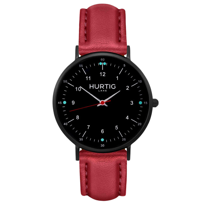 Moderno Vegan Leather Watch All Black & Cloud Grey Watch Hurtig Lane Vegan Watches