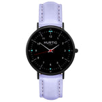 Moderna Vegan Leather Watch All Black & Green - Hurtig Lane - sustainable- vegan-ethical- cruelty free