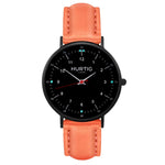 Moderna Vegan Leather Watch All Black & Chestnut Watch Hurtig Lane Vegan Watches