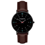 Moderno Vegan Leather Watch All Black & Mint Watch Hurtig Lane Vegan Watches